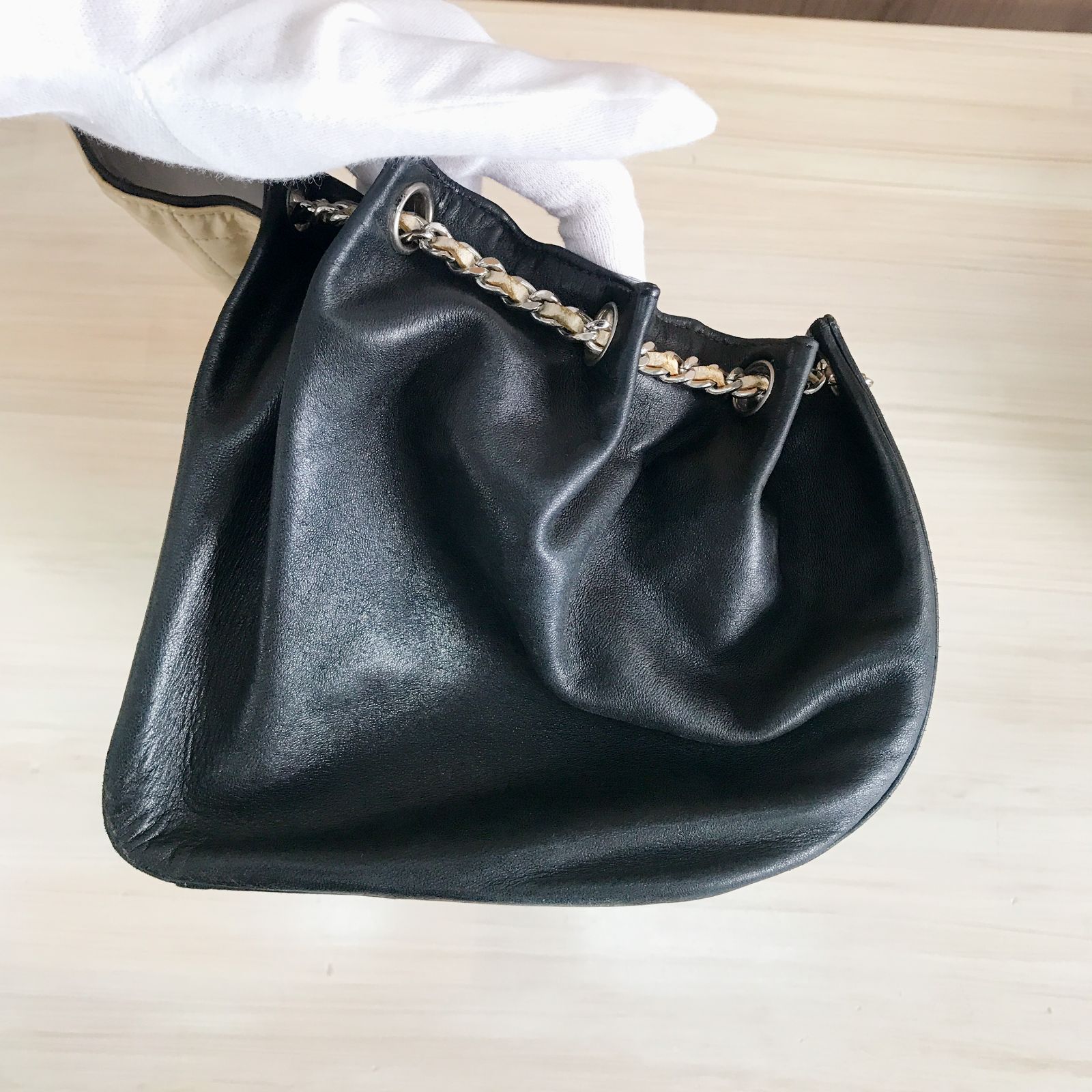 シャネル CHANEL チョコバー チェーンショルダーバッグ エナメル