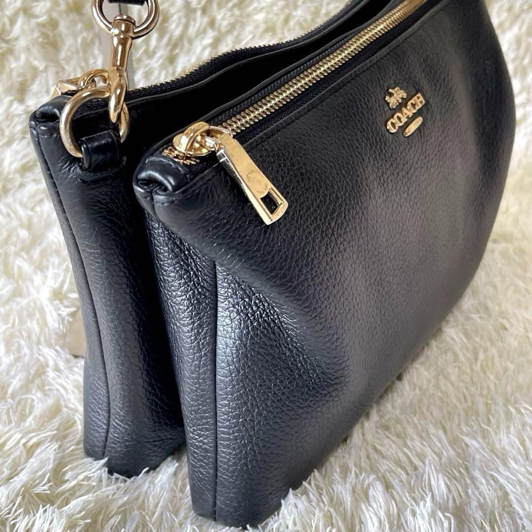 COACH コーチ ショルダーバック ペブルド ブラック 黒 シボレザー
