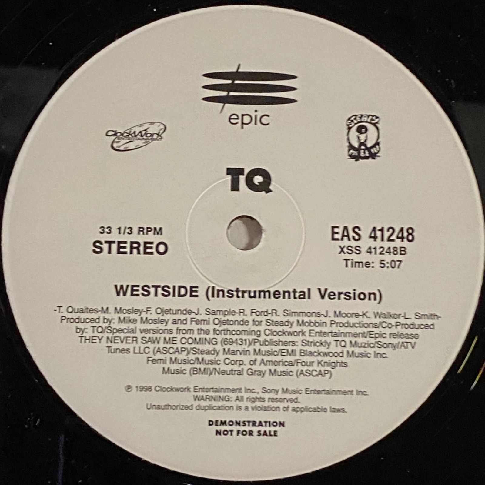 超希少プロモ TQ / WESTSIDE 12インチ シングル - 洋楽