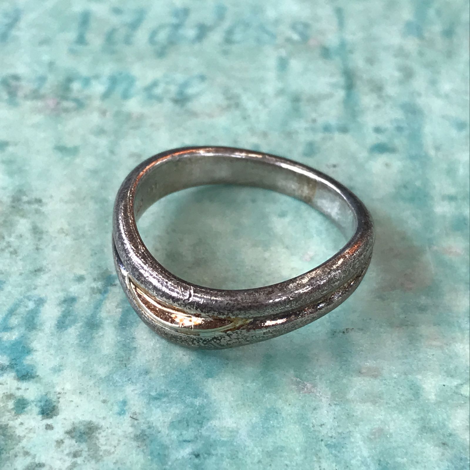 Silver 925 K10 刻印 コンビリング シルバーアクセサリー シンプル 