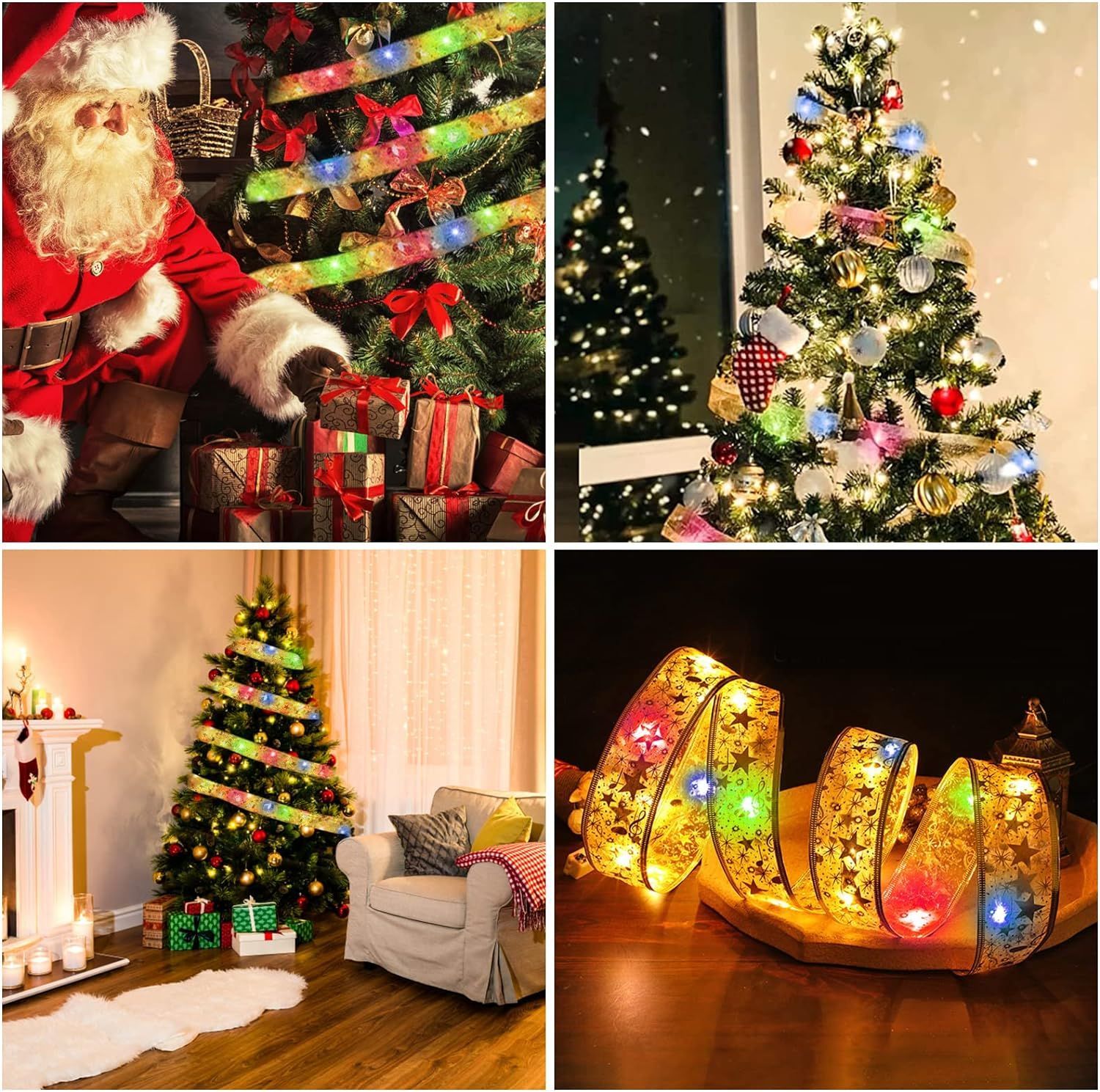 クリスマス　イルミネーション ベル リボン 電飾　ライト サンタクロース クリスマス イルミネーション ベル リボン 電飾 ライト