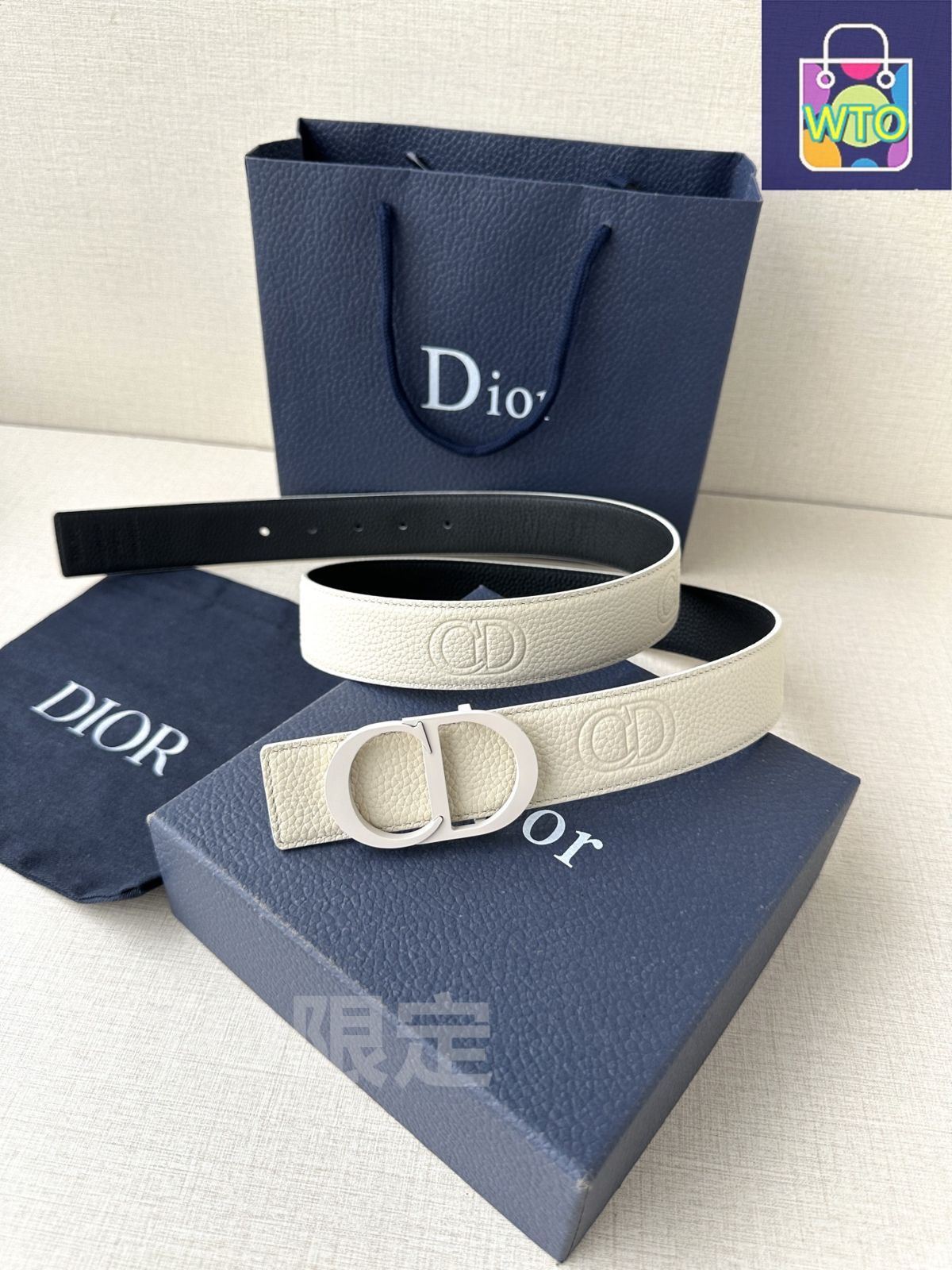 今日WTO】Dior CD Icon レッドマット塗装ベルトバックルセット