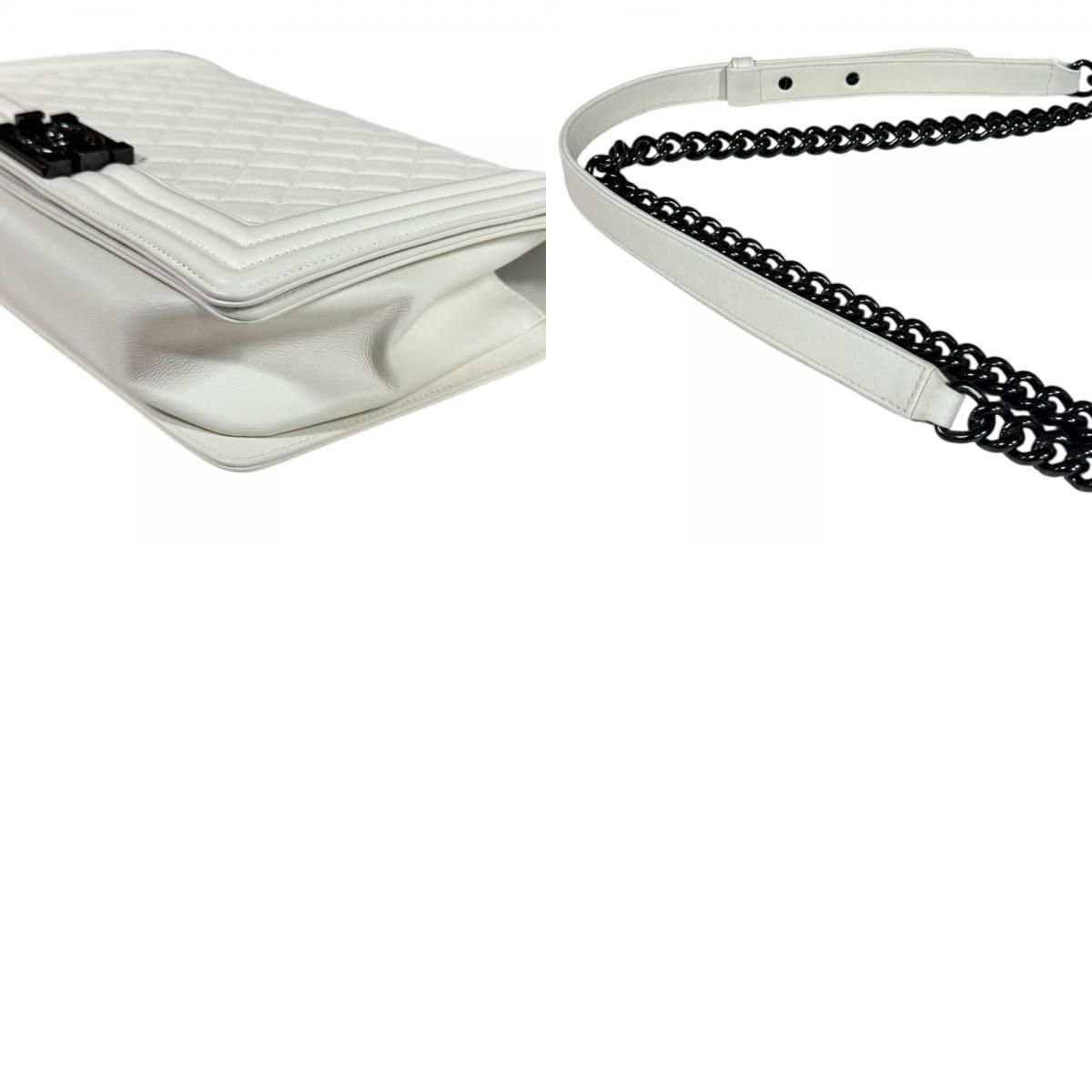 シャネル ボーイシャネル ショルダーバッグ レザー A92193 ホワイト レディース CHANEL  中古 シャネル ボーイシャネル ショルダーバッグ レザー A92193 ホワイト