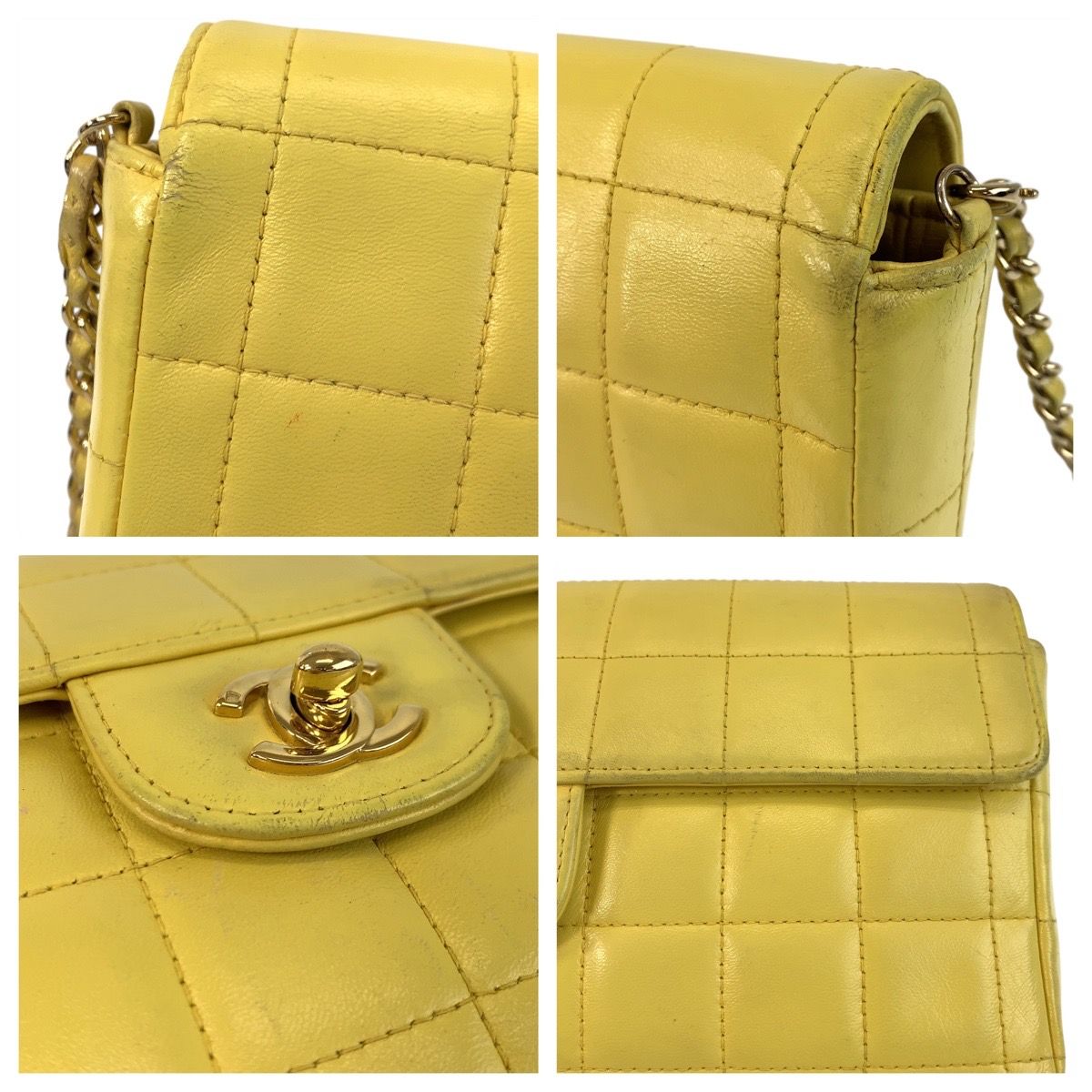 CHANEL シャネル チョコバー ココマーク ターンロック イエロー