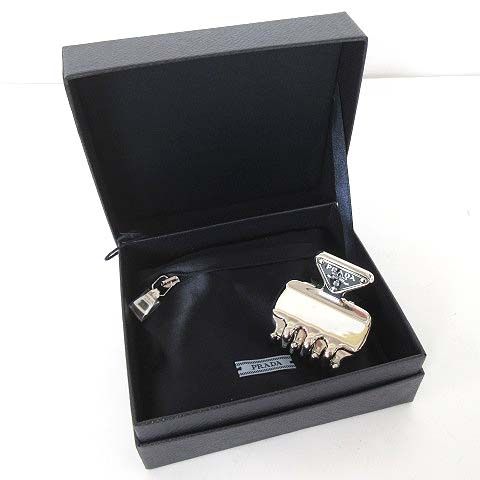 PRADA メタルヘアクリップ ロゴ スティールグレー PRADA メタルヘアクリップ ロゴ スティールグレー PRADA メタル