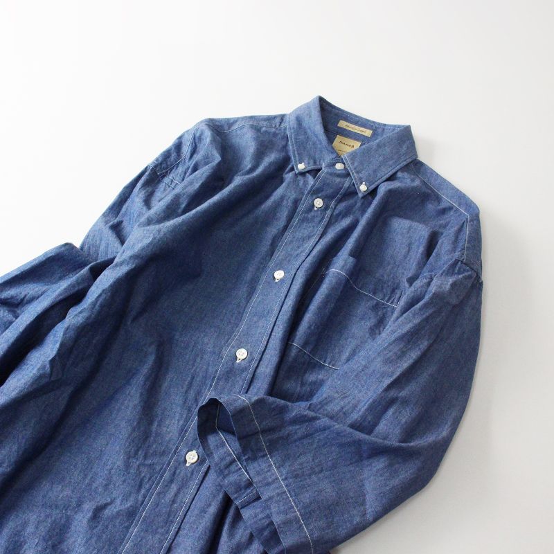 サンカ Sanca 美品 CHAMBRAY BIG BD 3/4 シャンブレー ビッグシャツ 2