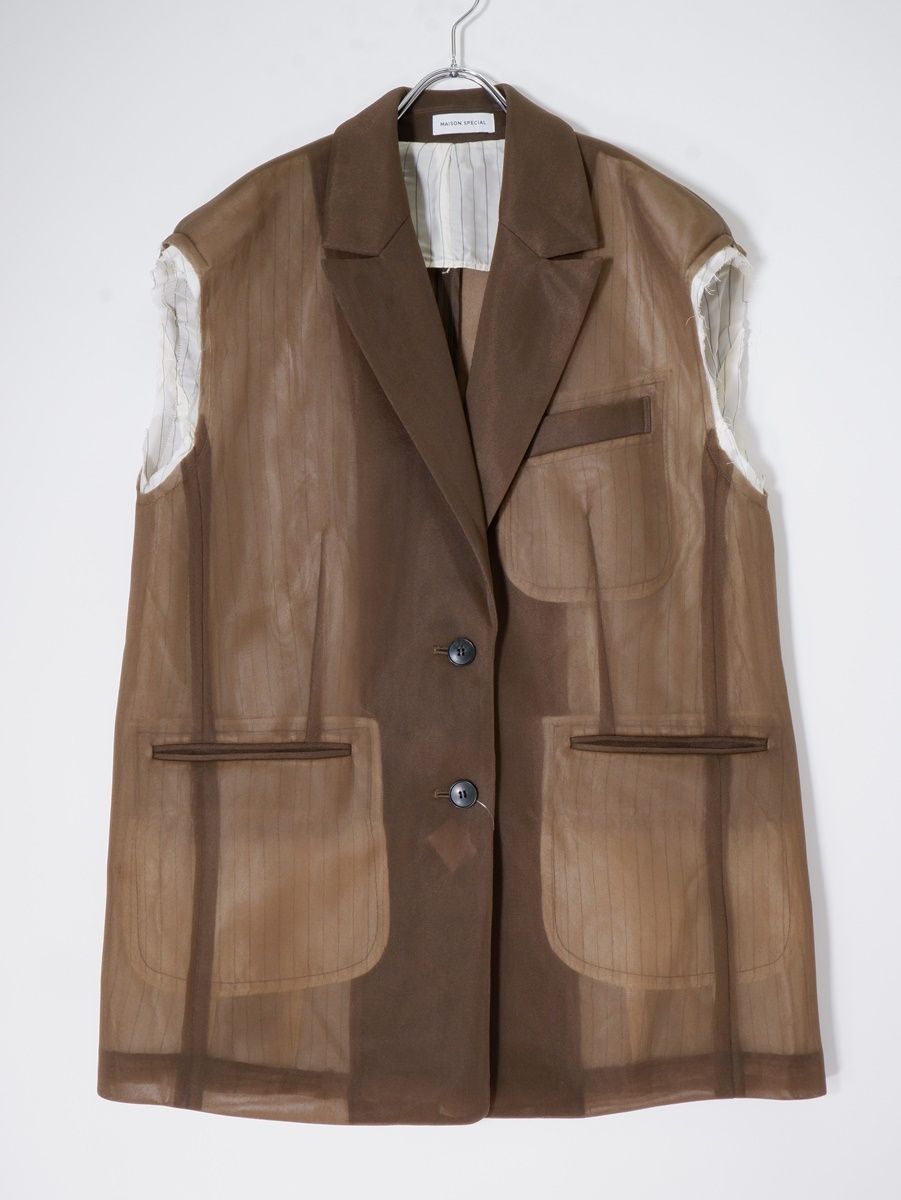 MAISON SPECIALメゾン 別注See-through Giletシースルー ジレ ベスト フリー LJKA78158