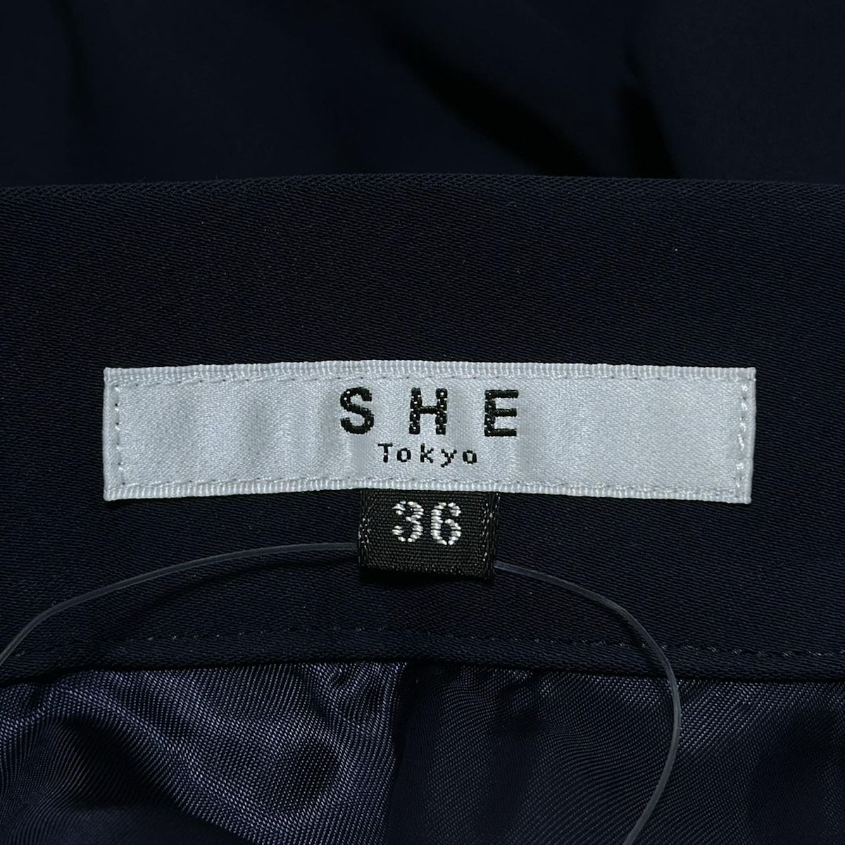 SHE Tokyo シートーキョー ロングスカート サイズ36 S レディース - ネイビー フリル プリーツ SIROKUMA-CORPORATION_COM