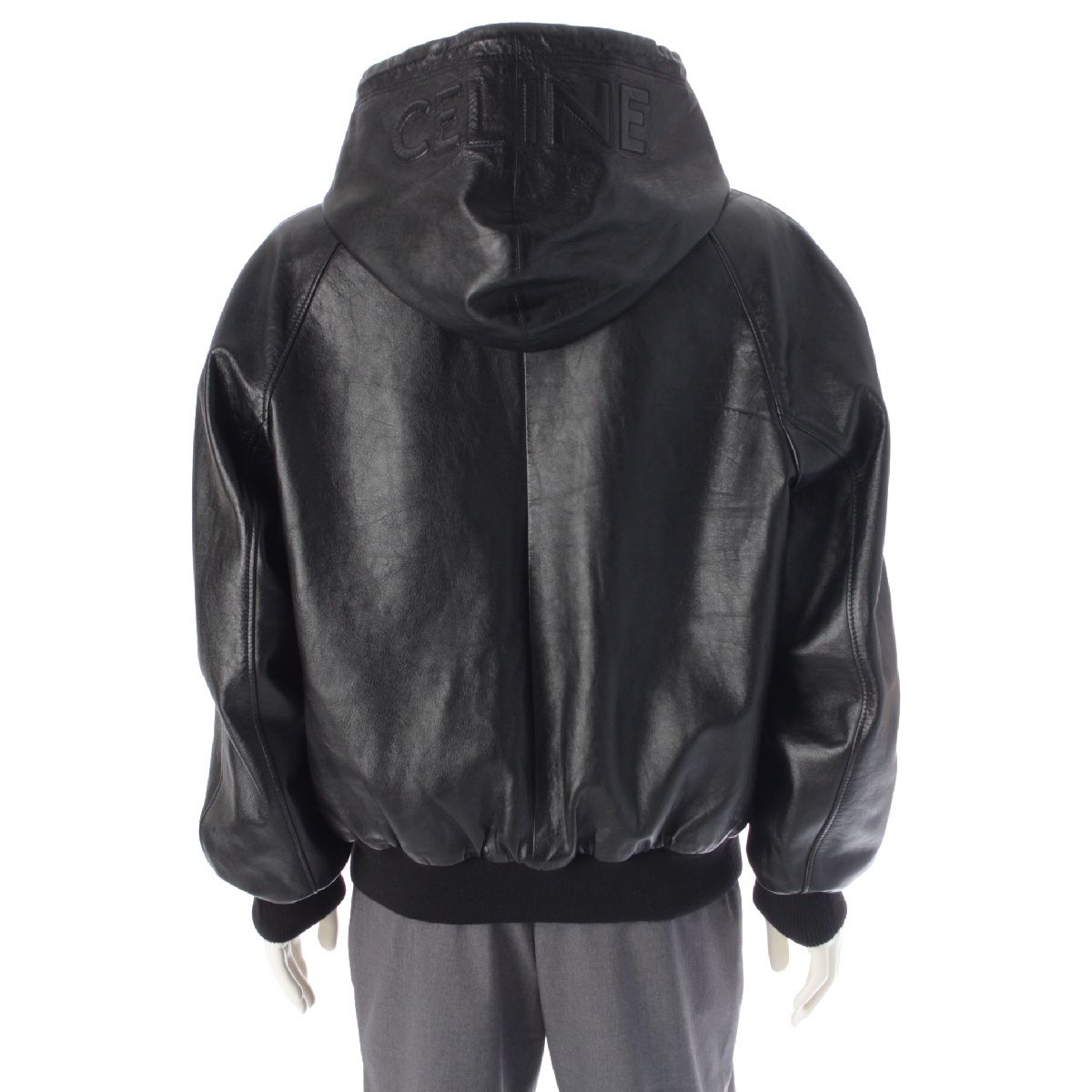 セリーヌ ソフトラムスキン レザー フードロゴ フーディ ライダース