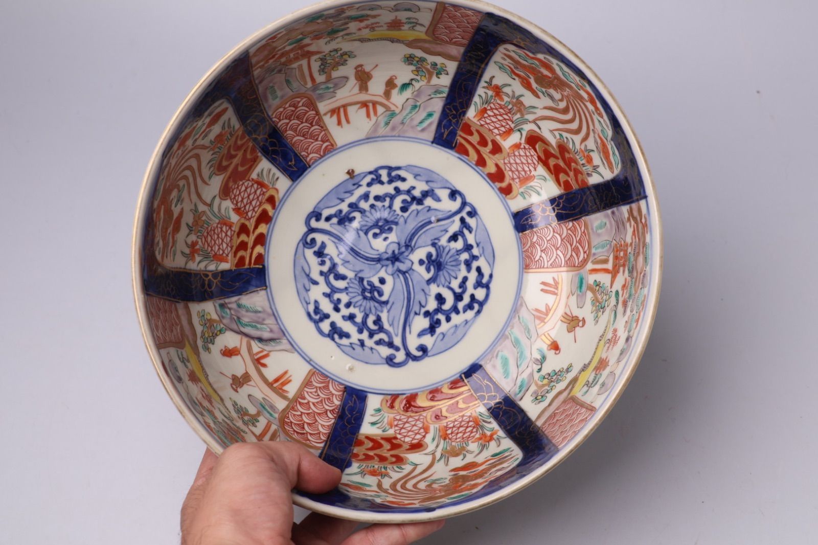 850 錦手 花 鳳凰 古伊万里 伊万里焼 骨董 アンティーク 大鉢