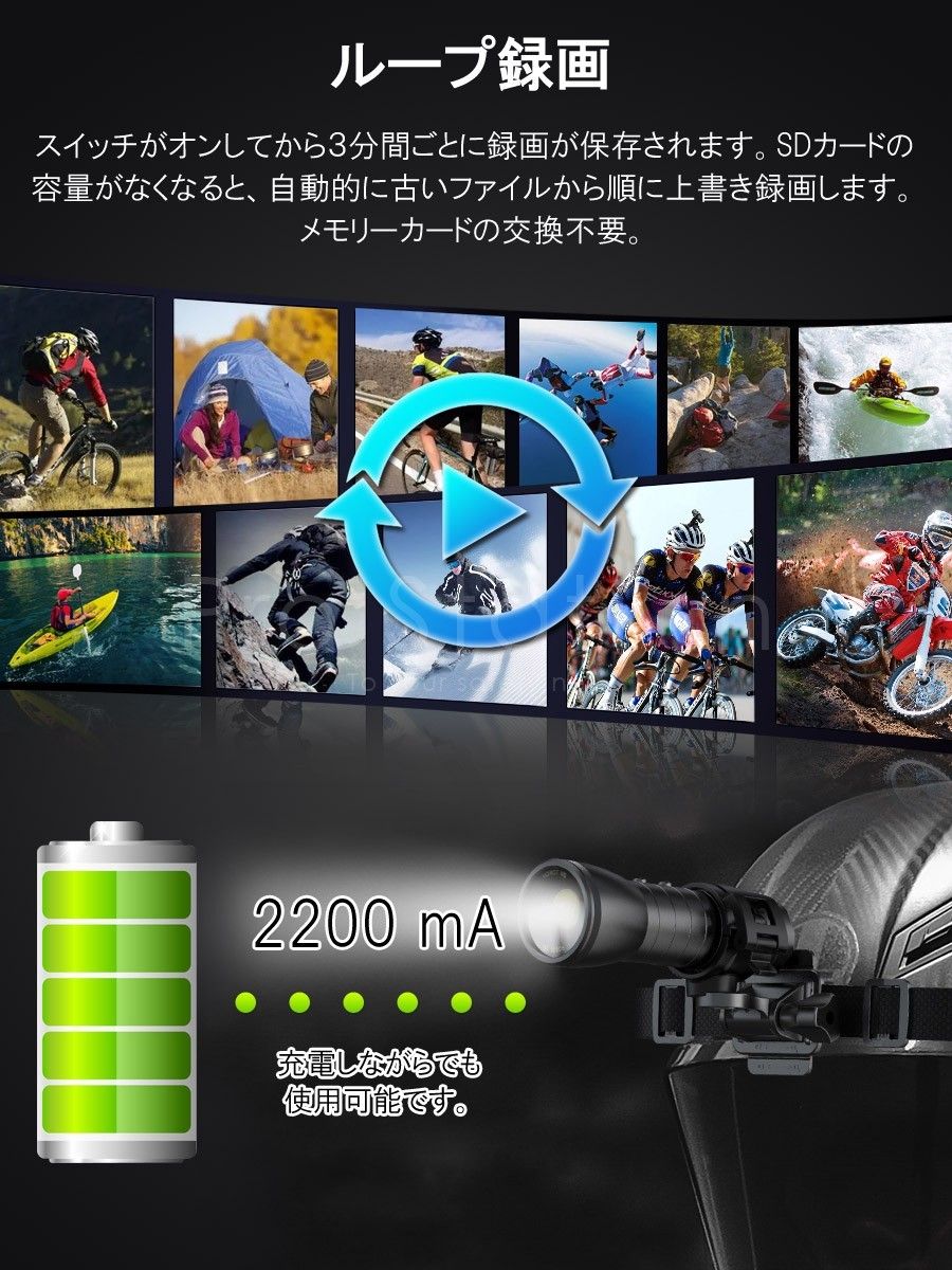 ドライブレコーダー懐中電灯式 LEDライト付き 200万画素 自転車 バイク トラブルの証拠映像 1ヶ月保証 送料無料「DVRMC51-FLASH.B」