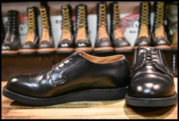 【9D 美品 23年】レッドウィング 101 ポストマン シューズ ブラックシャパラル ローカット 短靴 編み上げ ブーツ redwing HOPESMORE【EK436】