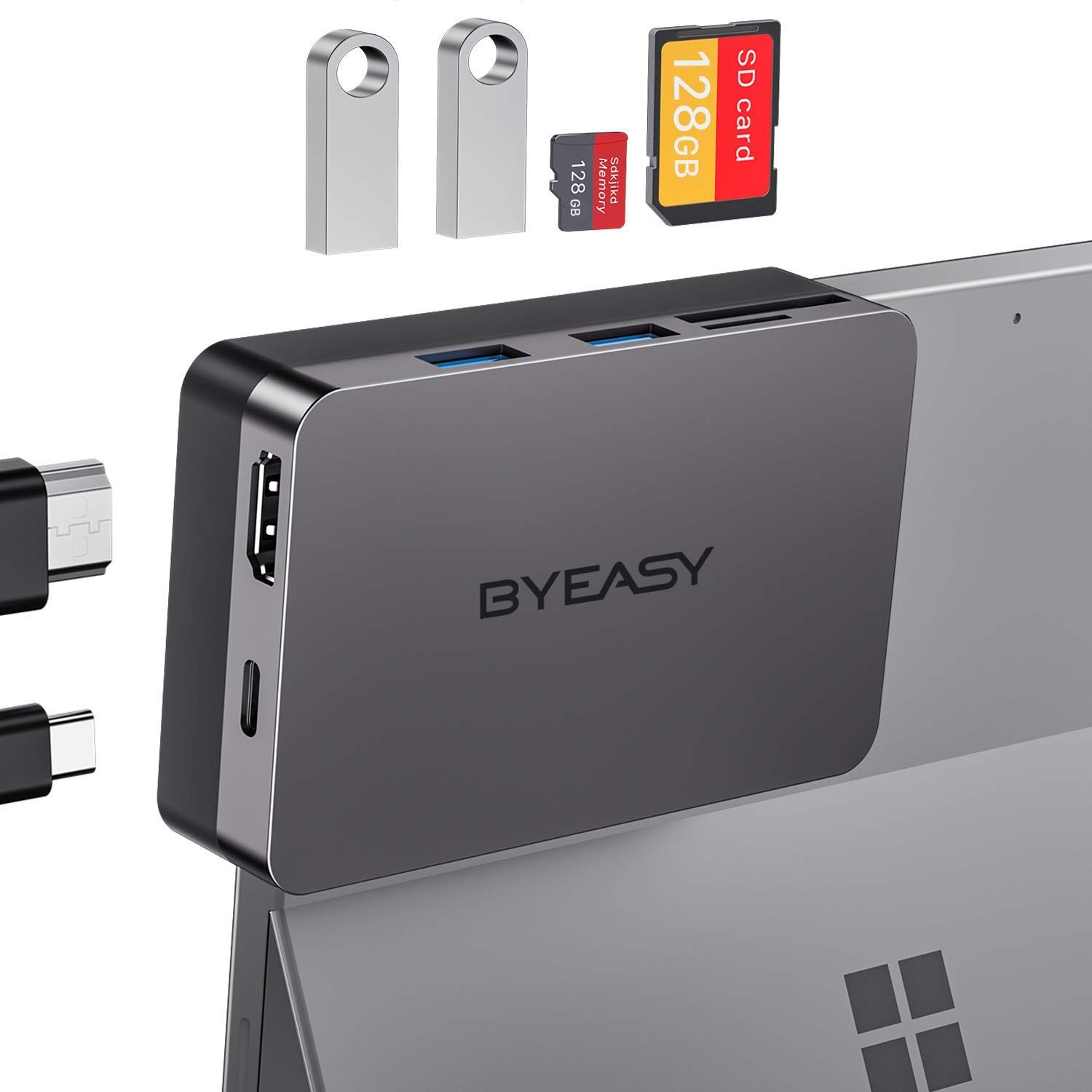 【数量限定】7ドッキングステーション、4K HDMI、60W Pro USB-C PD充電、SD/TFカードリーダー、2 Surface USB3.0を備えたMicrosoftSurface Pro BYEASY 7アクセサリ-Surface Pro7専用にカ