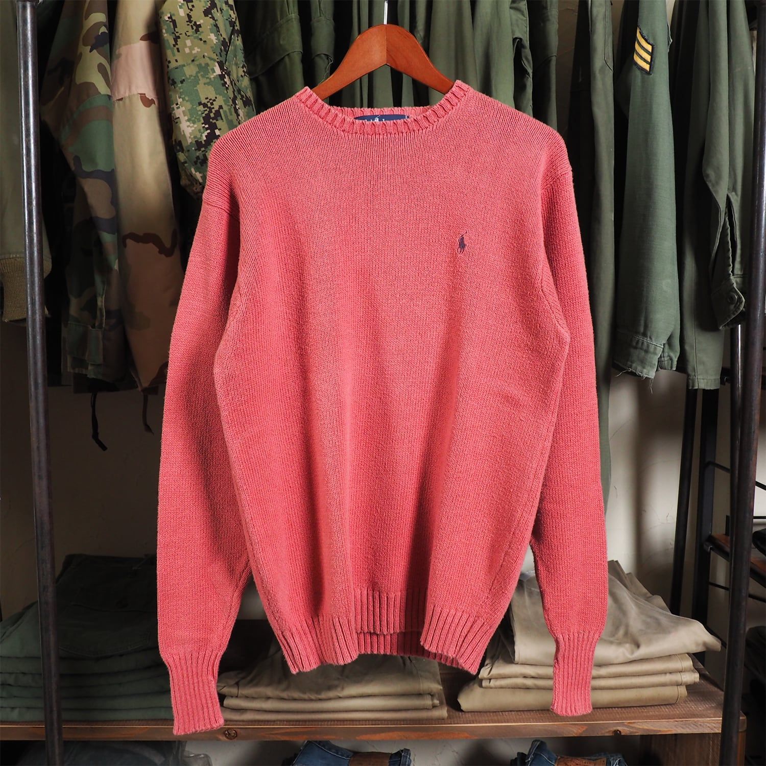 Ralph Lauren ラルフローレン Polo ポロ コットンニット ストロベリー M ビンテージ ワンポイント ポニーマーク