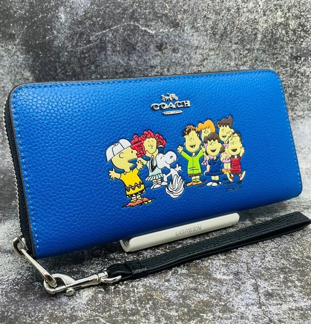 COACH 新品 スヌーピー ブルー 長財布 コーチ レディース 小物 青 財布