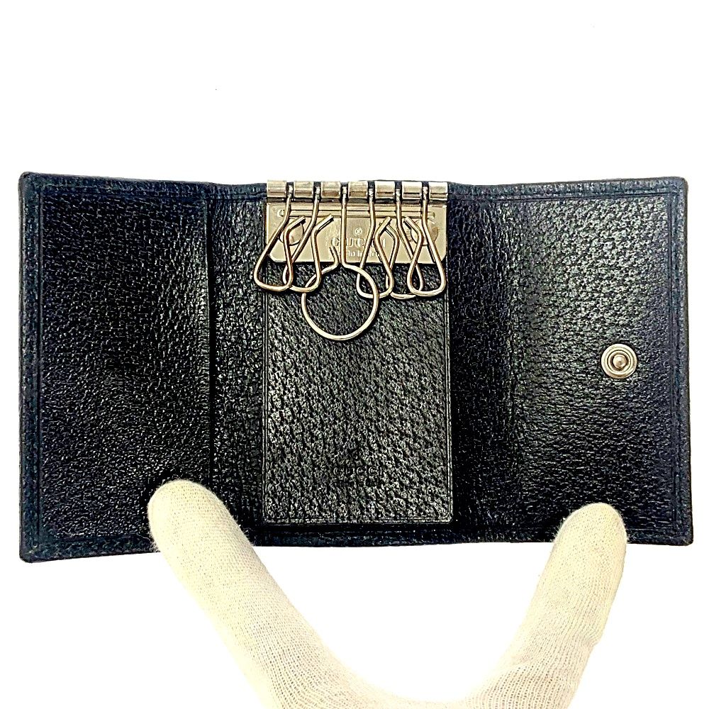 中古】【箱付き】 GUCCI グッチ 04564・0416 GGキャンバス レザー 6連