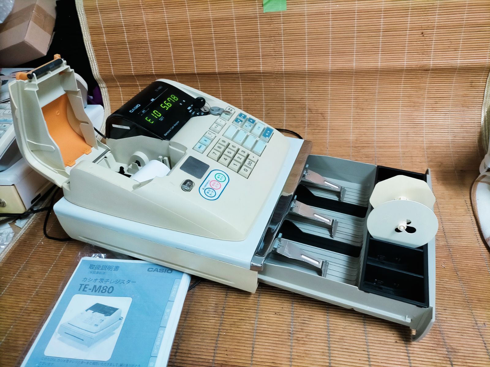 カシオレジスター TE-M80 中古品 人気機種感熱紙 送料無料