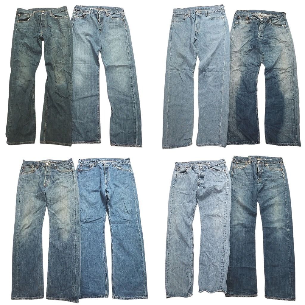 古着卸 まとめ売り リーバイス 501 デニム パンツ 8枚セット (メンズ 34 ) インディゴ ブルーデニム MQ4276