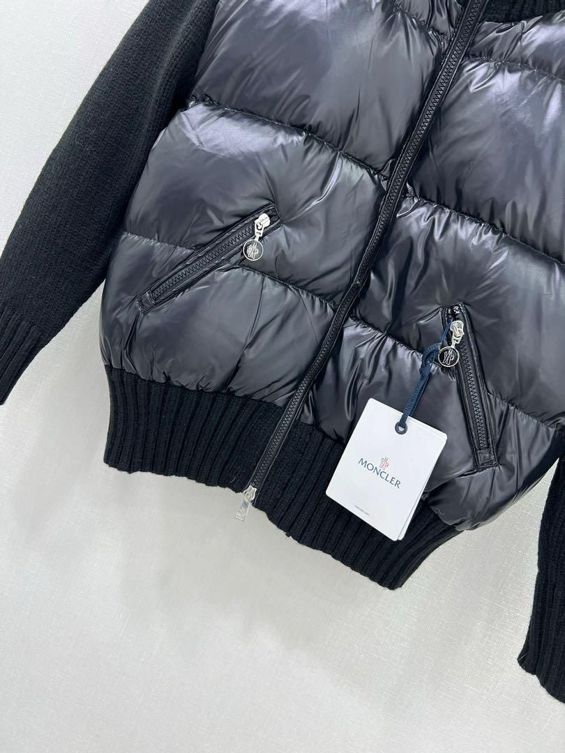 Moncler 黒 ダウンジャケット リブ編みハイネック｜本日限定特価
