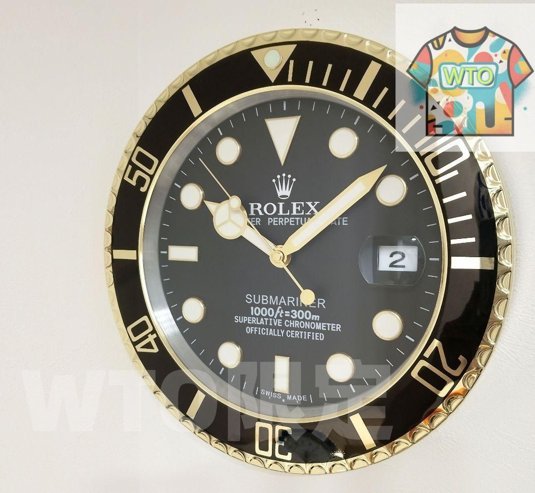 海外販促品 ROLEX コスモグラフ　デイトナ　大型掛け時計　ゴールド/ブラック 海外販促品 ROLEX コスモグラフ デイトナ 大型掛け時計 ゴールド