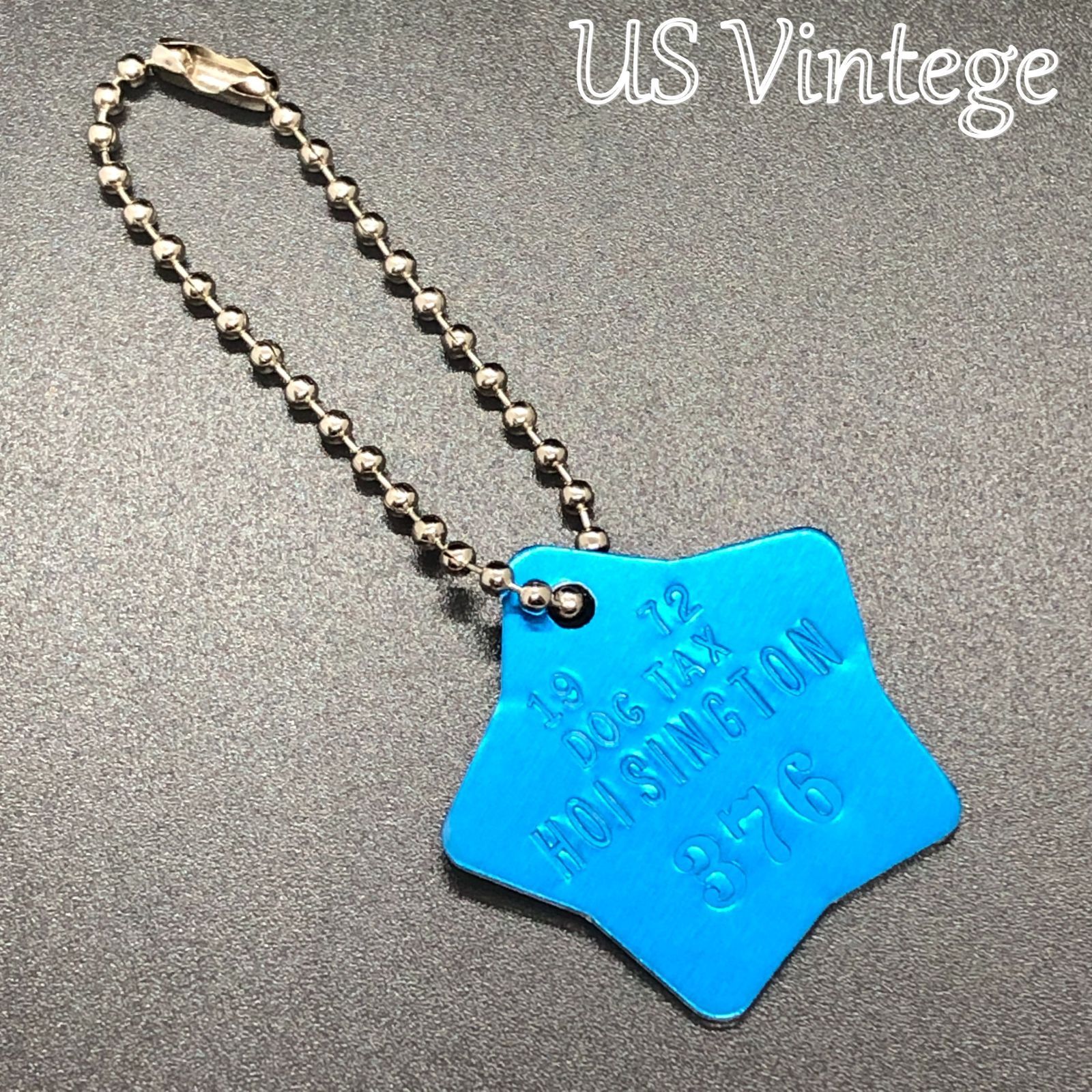 【 ドッグタグ 】 1972年 Dog Tag ※チェーン付き　キーホルダ　キーチェーンなどに！ アンティーク 犬 猫　キャットタグ　ネックレス  KEY031