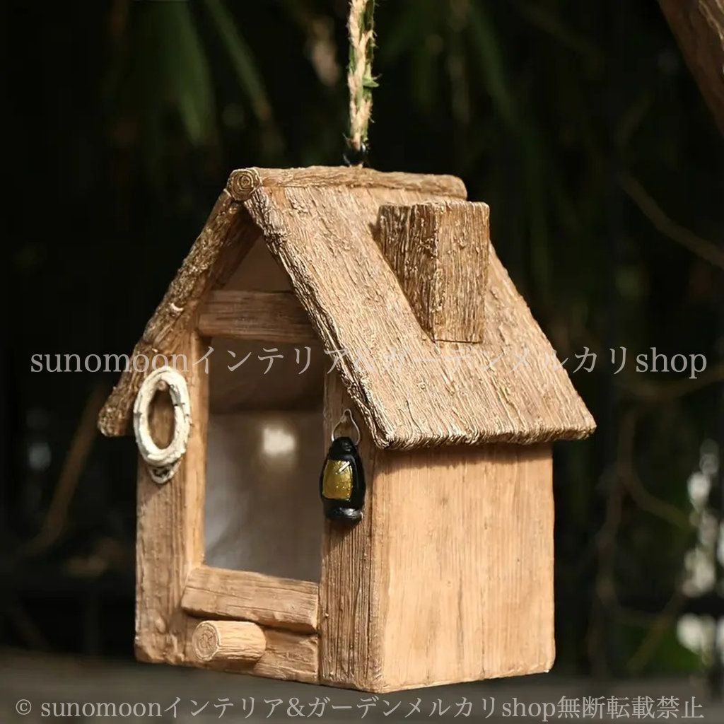 ガーデンオブジェ バードハウス 樹脂 鳥の巣 ガーデンオーナメント