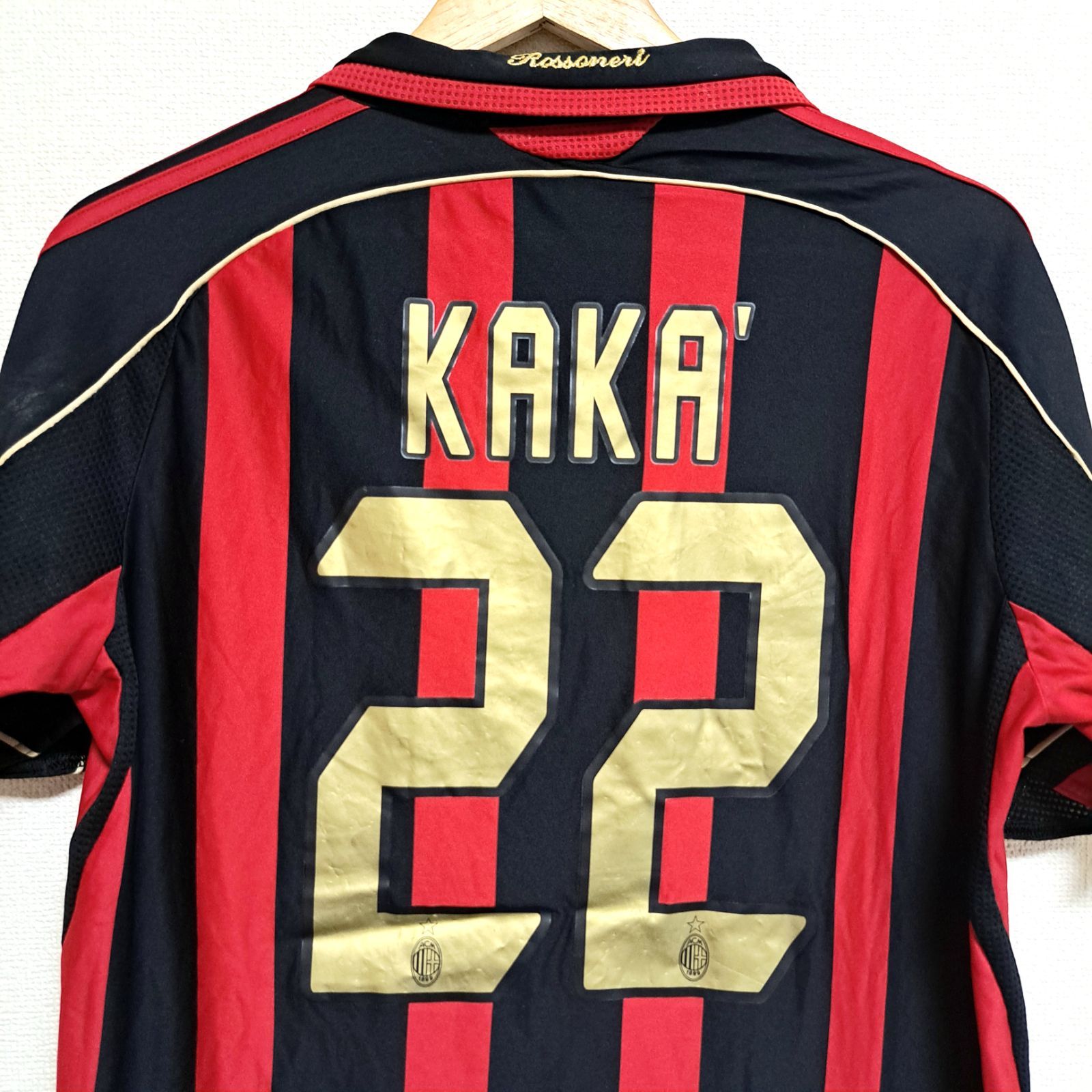 大きいサイズ(^w^)b adidas ACミラン ユニフォーム ストライプ柄 赤