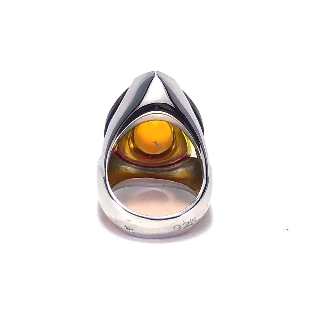 美品・箱付き】Baccarat バカラ／サイケデリック リング／13号