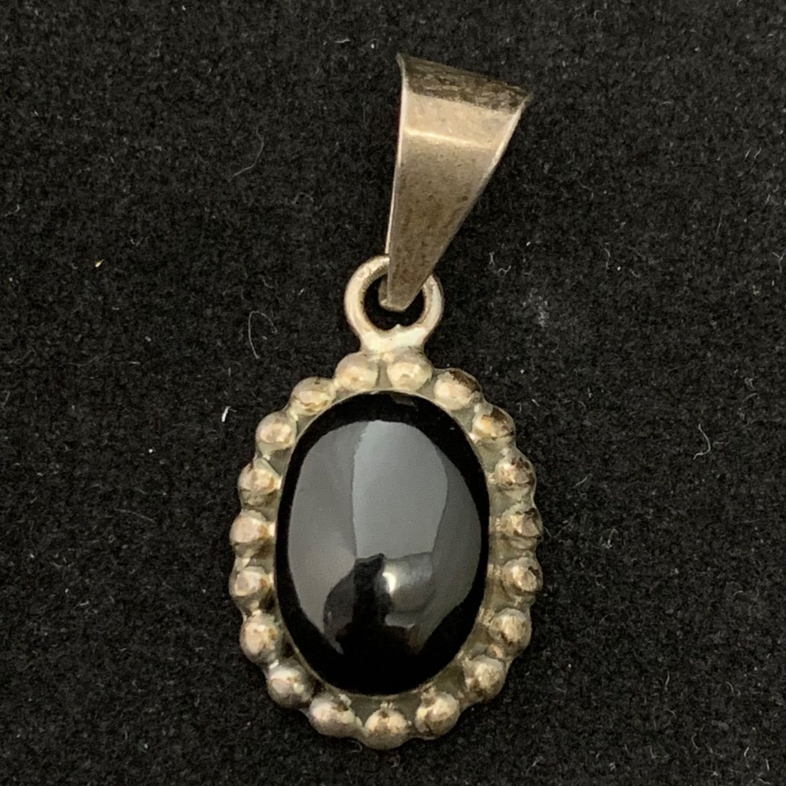 最終値下げ】vintage Mexico silver 925 オニキス ネックレストップ 