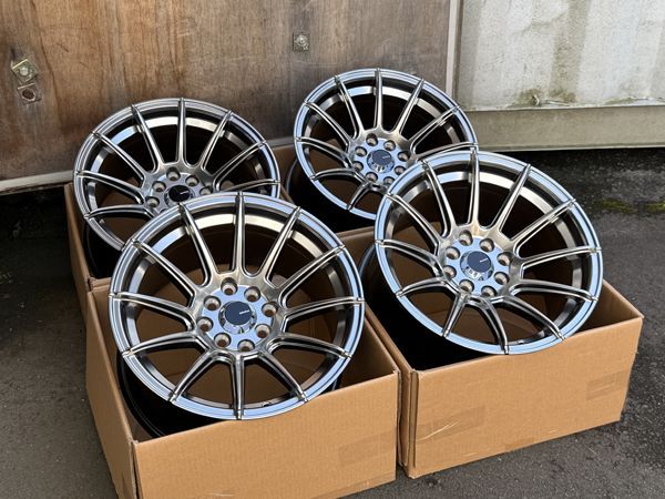 15×8.25J 20 PCD 100 114.3 4穴 15インチホイール4本セット コンケーブ 10本スポーク ハイパーブラック スポーツカー ドリ車 ローダウン キャンバー など
