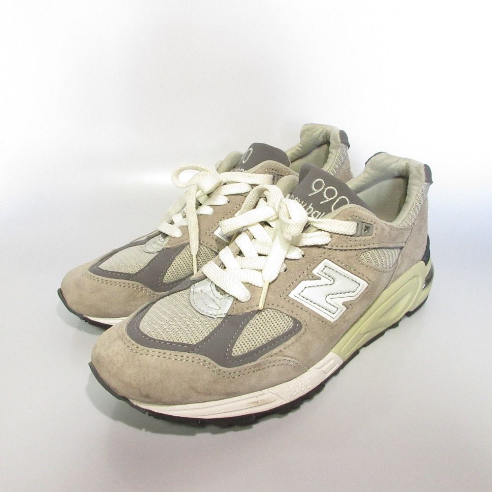 NEW BALANCE ニューバランス 990V2 スエード×メッシュ スニーカー M990GR2 24cm グレー レディース 古着
