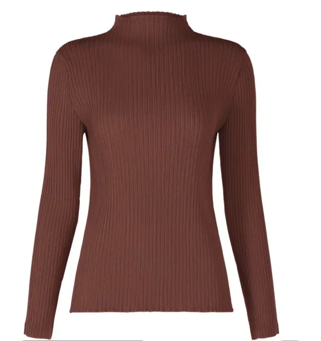 ISSEY MIYAKE イッセイミヤケ ハッチング トップス 茶色 2