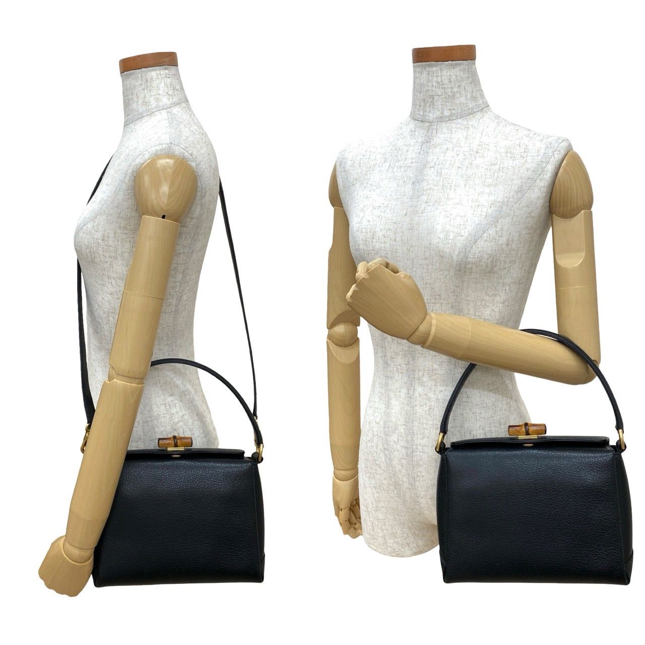 【極美品】GUCCI バンブー レザー 2way ハンドバッグ ショルダー GUCCI - 極 美品 GUCCI グッチ オールドグッチ バンブー カーフ