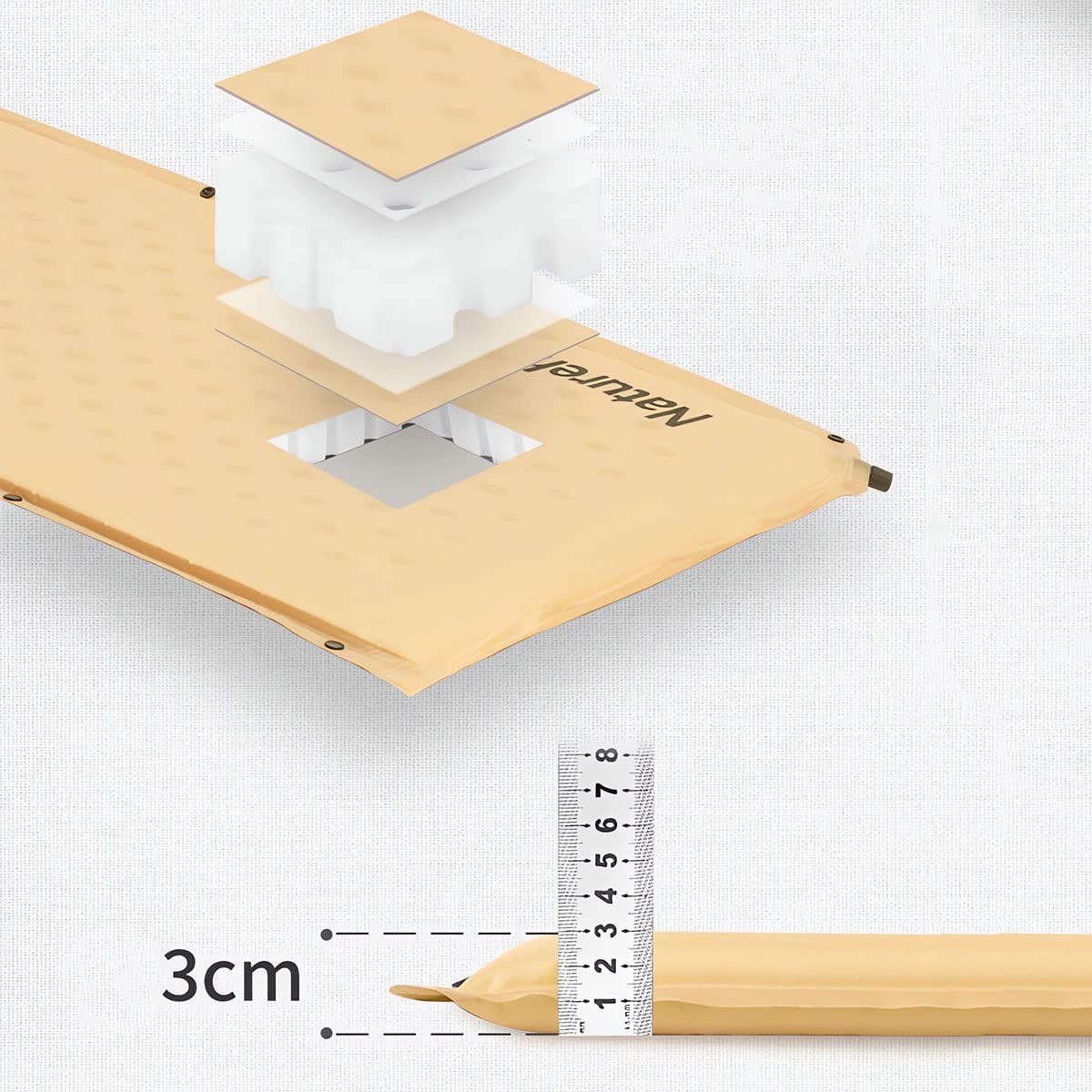 色: 浅黄, 1人用】Naturehike アウトドアマット自動膨張式 エアマ - KK