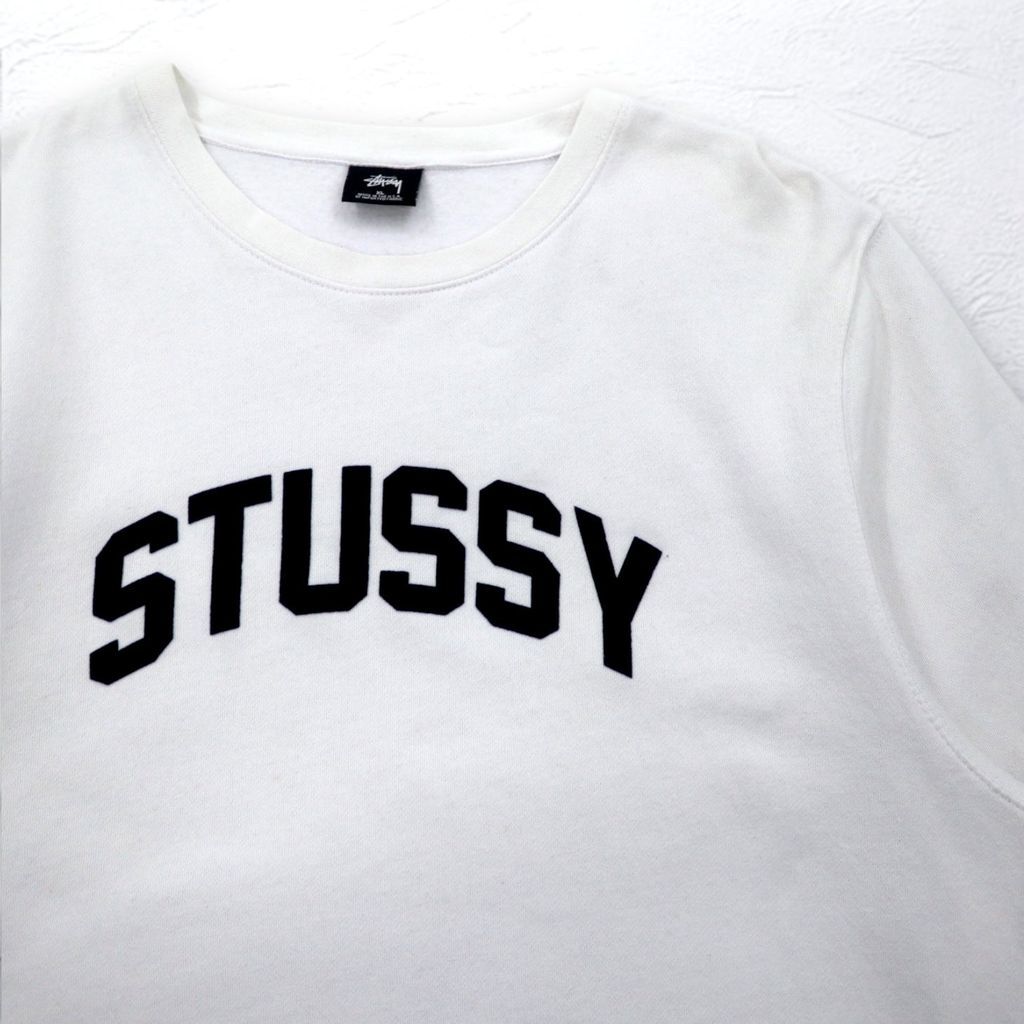 STUSSY USA製 アーチロゴ スウェット XL ホワイト コットン STUSSY USA製 アーチロゴ スウェット XL ホワイト コットン