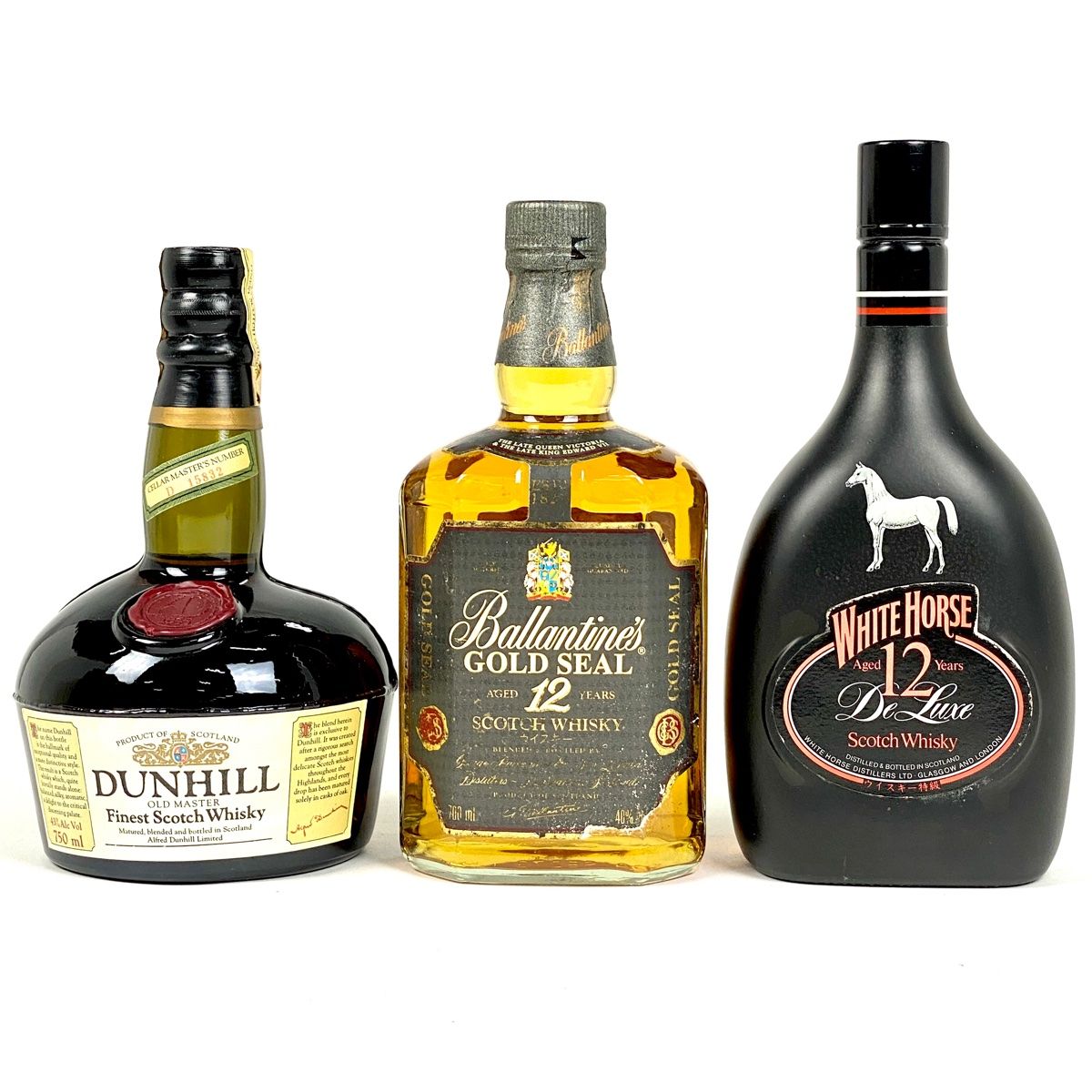 3本 ダンヒル バランタイン ホワイトホース スコッチ 750ml ウイスキー 