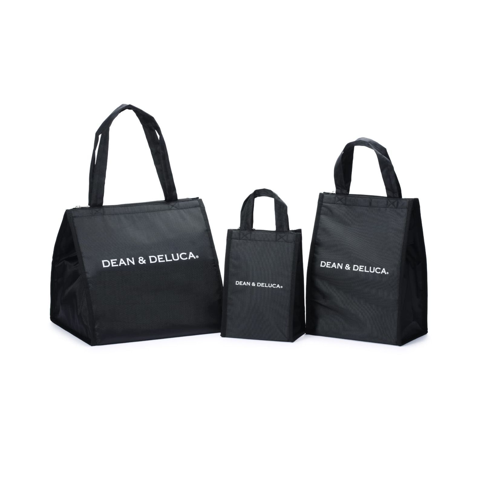 ブラック_S M L ディーンアンドデルーカ クーラーバッグ3点セット 保冷バッグ エコバッグ レディース メンズ ランチバッグ ?37.5x36.2x11.5 cm