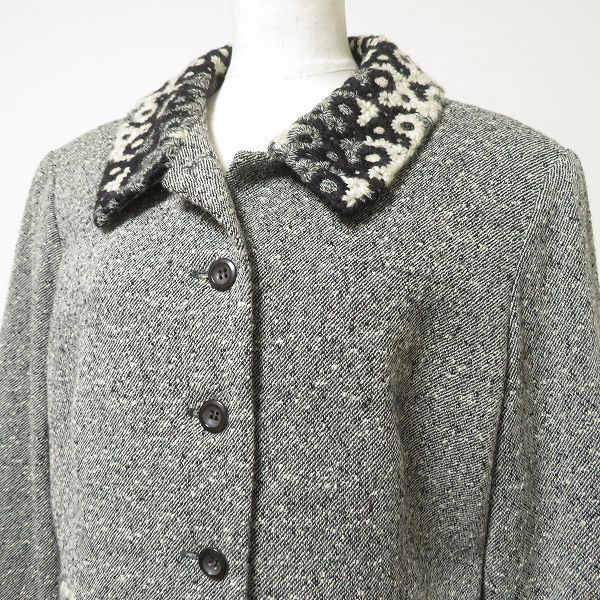 イ*ゴ様 KENZO ケンゾー ペイズリー 花柄 ジャケット スカート セットア wnc ケンゾー KENZO セットアップ スカートスーツ 42 グレー ツイード