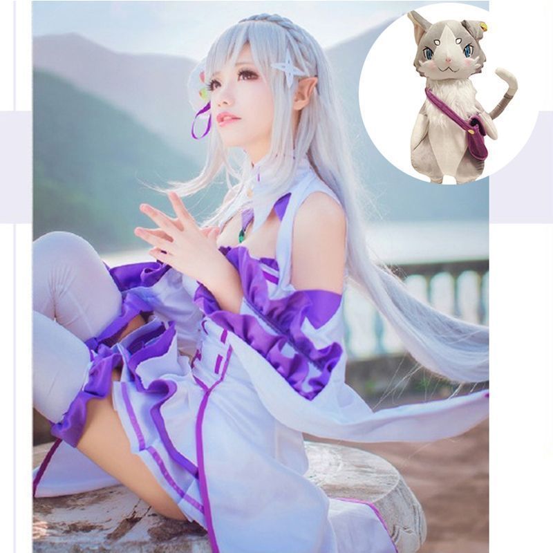 エミリア コスプレ 衣装 Re ゼロから始める異世界生活 エミリア Emilia 風 メイド衣装 和服 着物 学園祭 仮装 コスプレ コスチューム パッ