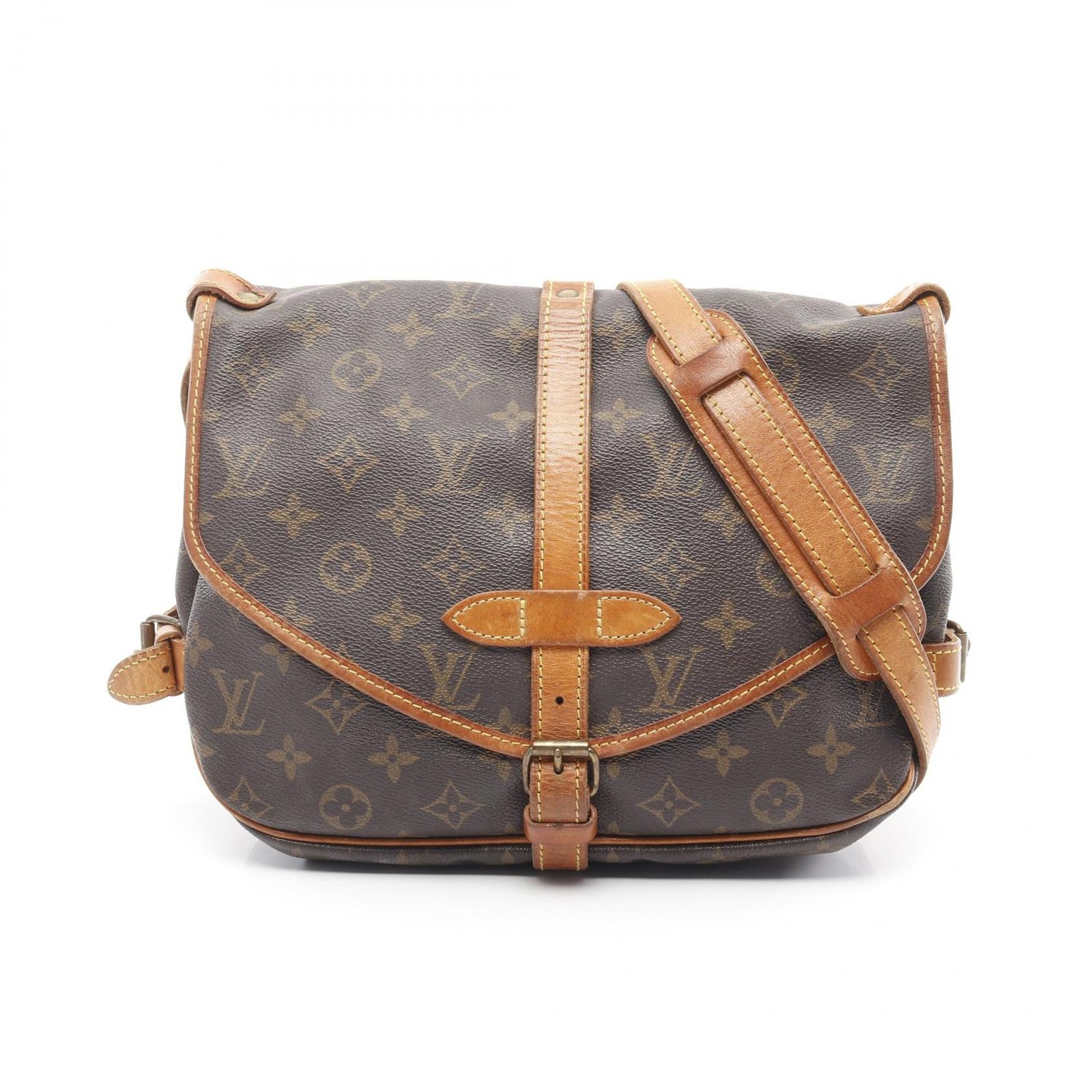 ルイ ヴィトン LOUIS VUITTON ショルダーバッグ ソミュール30 モノグラム M42256 PVCコーティングキャンバス レザー ソミュール30 レディース Used B