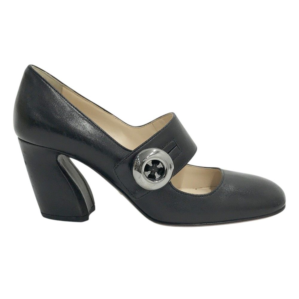 プラダ レザー アンクルストラップ パンプス ヒール ブラック 黒 PRADA プラダ パンプス アンクルストラップ ブラック系 35 レディース