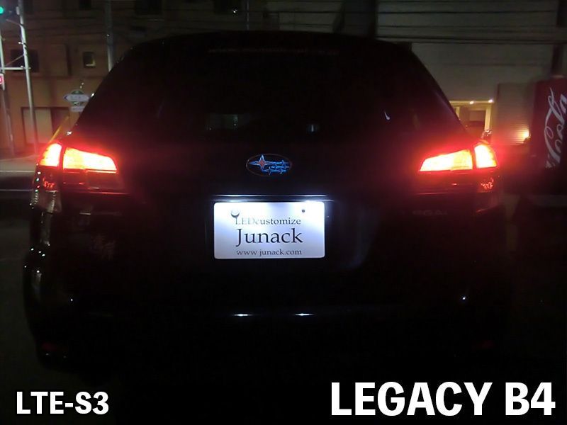 M s レガシィB4 BN9 アプライドA-F型 2014.10-2020.08 Junack リア リヤ LEDトランスエンブレム スリムライン ブルー ジュナック パーツ 部品 光る 発光 LTE-S3 要在庫