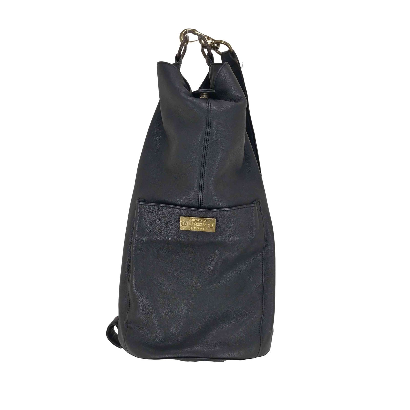 ダナキャランニューヨーク DKNY 90S レザー巾着ショルダーバッグ 