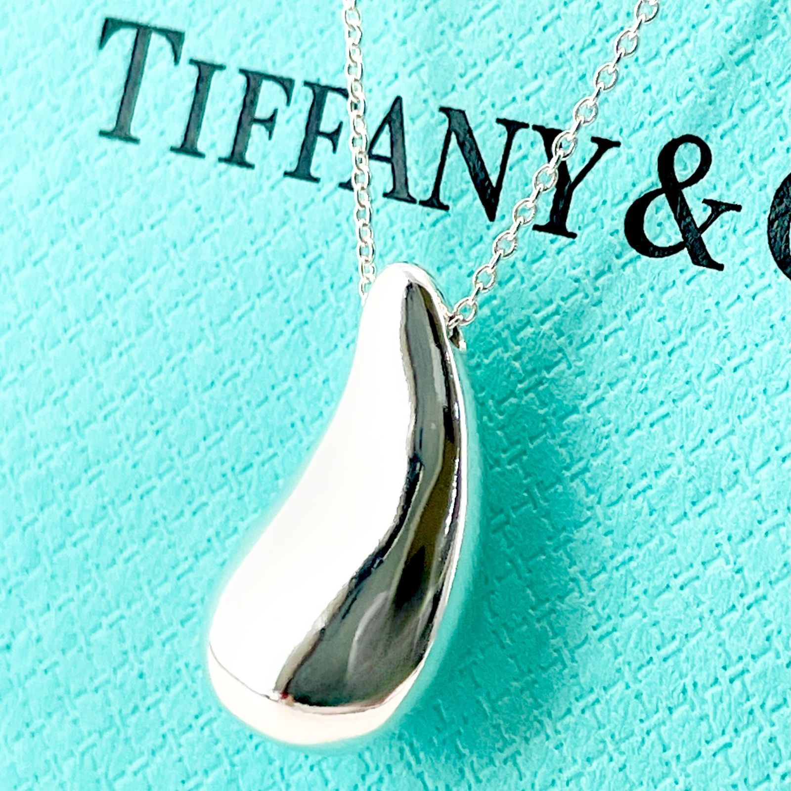 ティファニー ラージ ティアドロップ ネックレス 64cm ポーチ付き