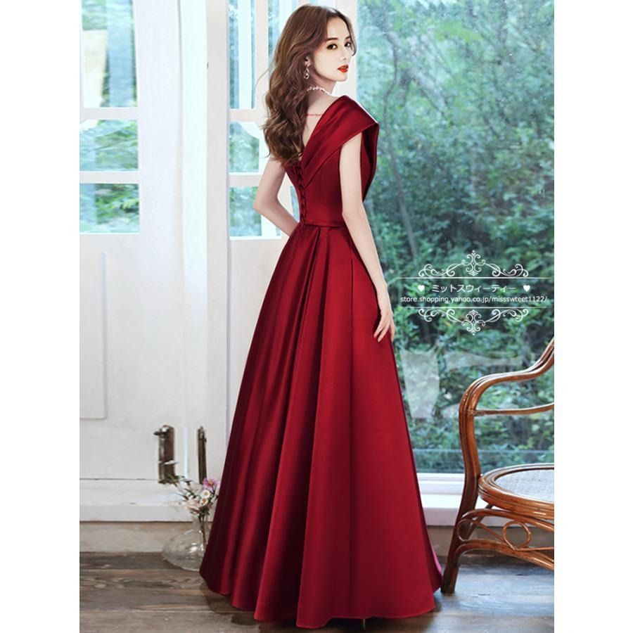 ロングドレス 演奏会 発表会 カクテルドレス ブルー Vネック イブニングドレス ファスナー 半袖 パーティードレス おしゃれ ファッション