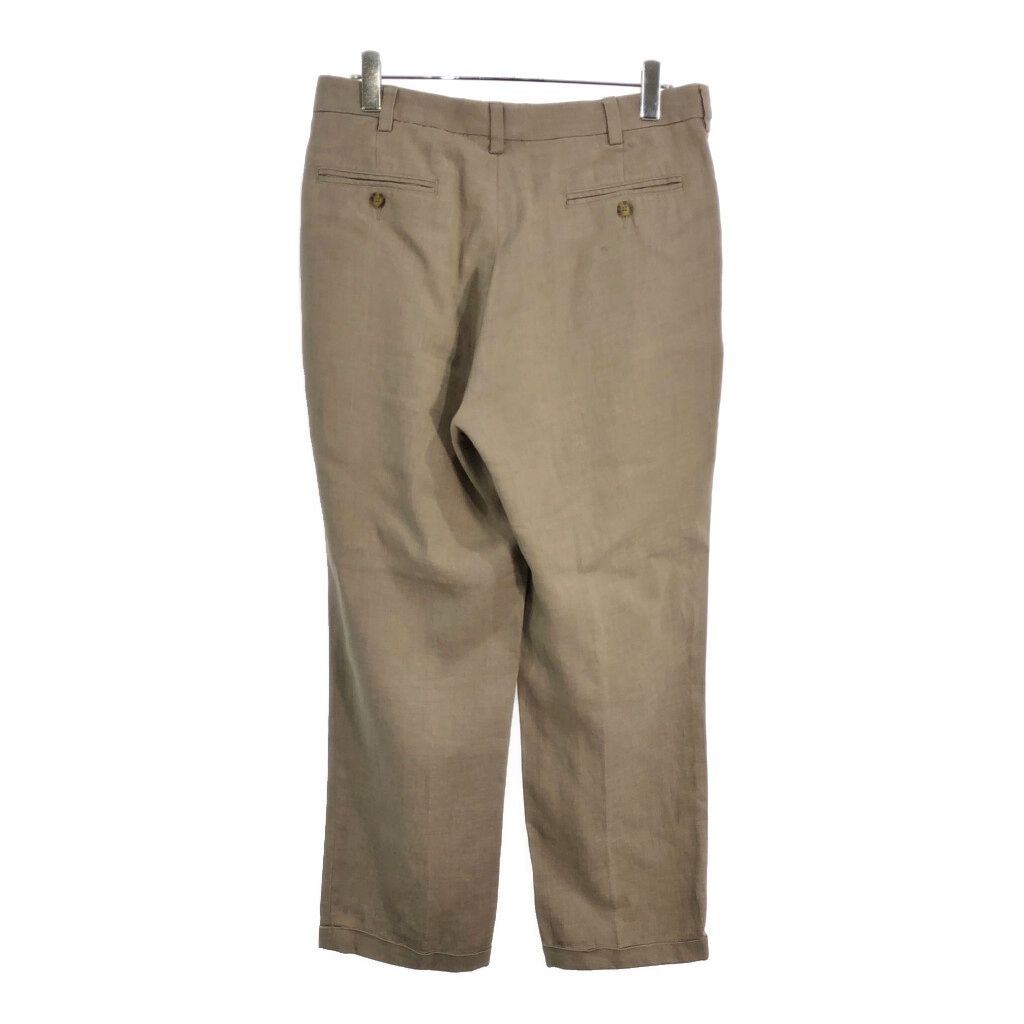 Jos.A.Bank ジョス エー バンク 2タック リネンスラックスパンツ ブラウン メンズ W34 L29 古着 V3331