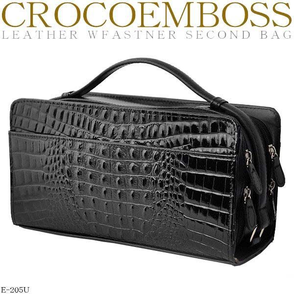 クロコダイル 長財布 エキゾチックレザー チャック ブラック 黒 本ワニ
