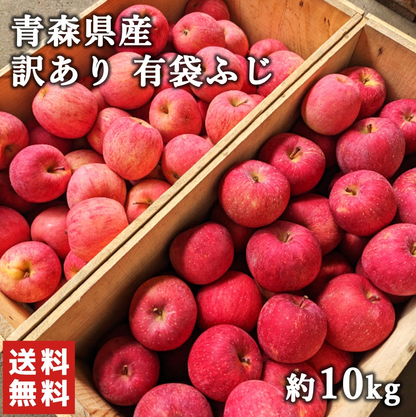 青森県産  有袋ふじ りんご  家庭用  10kg  農家直送 送料無料 リンゴ