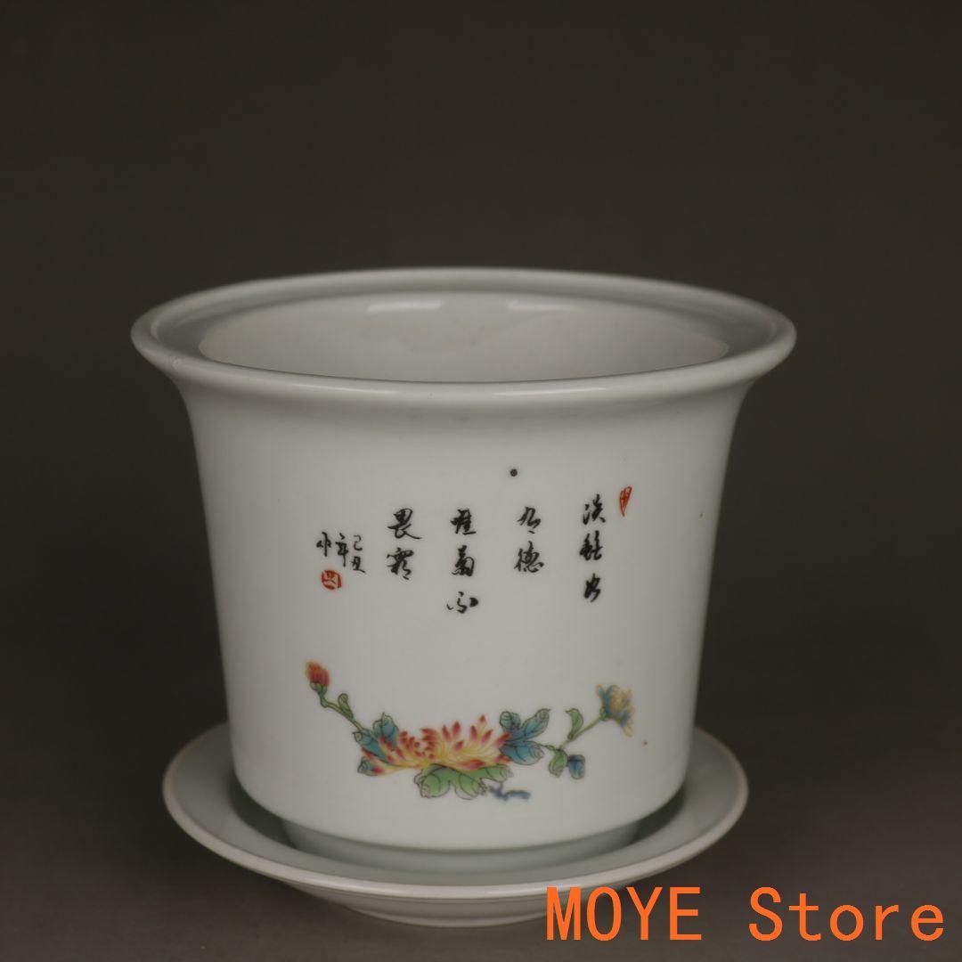 パステル錦鶏牡丹花鳥紋鉢 花鉢盆栽 小品盆栽鉢 大品盆栽鉢 パステル花鳥図の鉢 多肉菖蒲盆栽 植木鉢 小品盆栽鉢 大品盆栽鉢