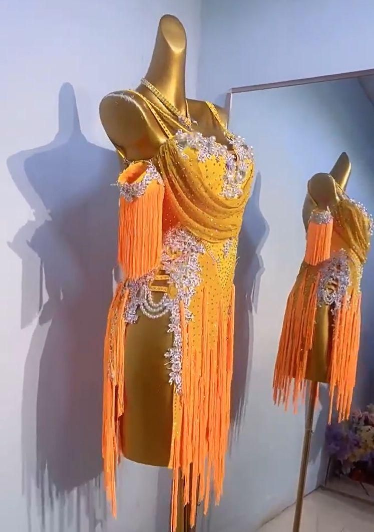 ラテンドレス ラテンワンピース フリンジ ダンス衣装 色変更可 オーダーメイド ラテンドレス ラテンワンピース フリンジ ダンス衣装 色変更可